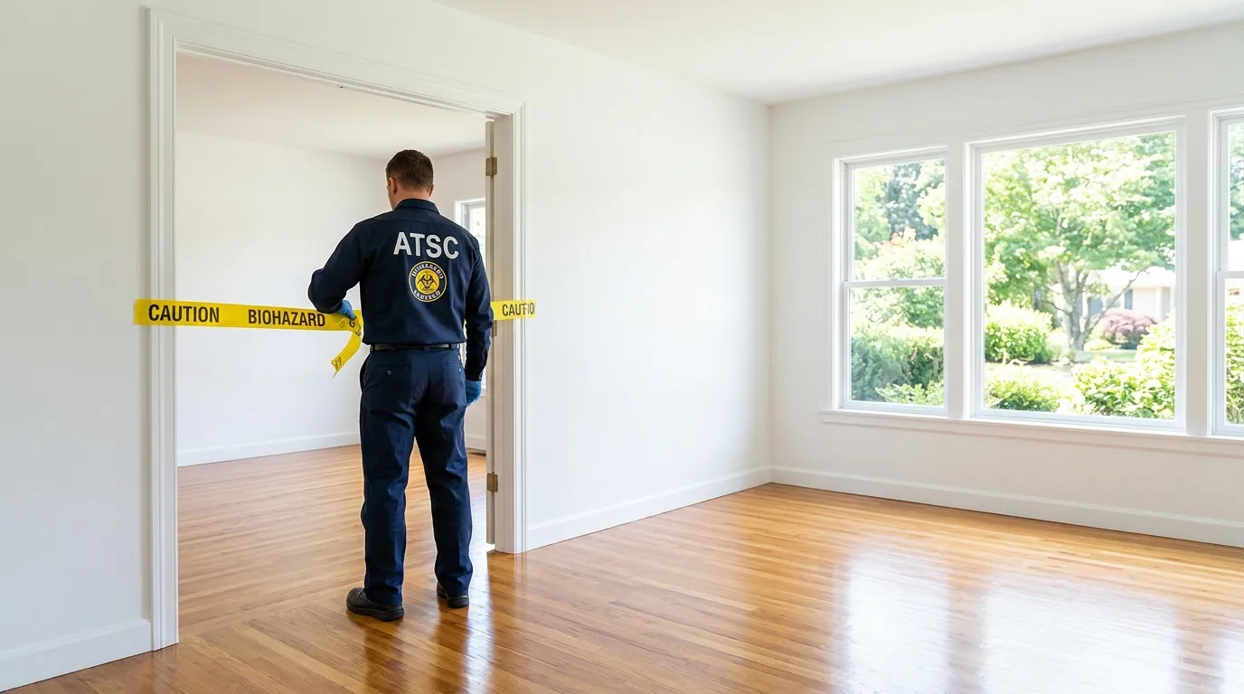 Certified biohazard cleanup crew performing Crime Scene Cleanup in Suncook